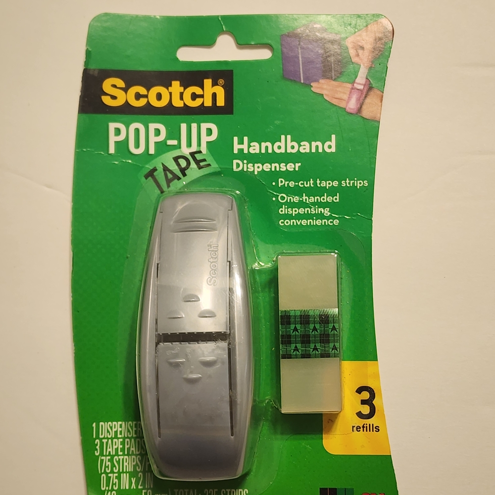 Scotch Pop Up Silver Handband Tape Dispenser 225 Total Strips